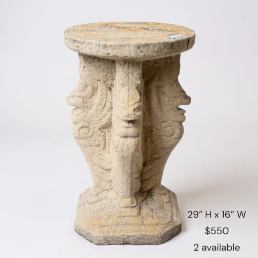 Carved Stone Pedestal Table - Image 2