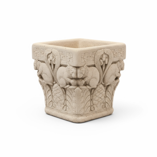 Pair of English Carved Stone Container
