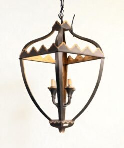 Iron and Gilt Lantern-Form Chandelier