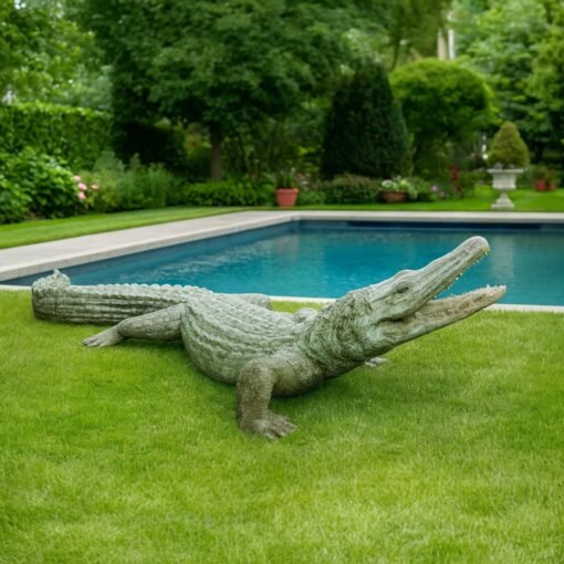 Monumental Bronze Crocodile Sculpture - Image 3