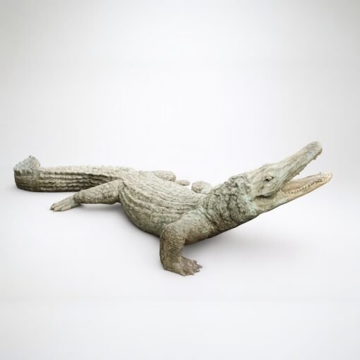 Monumental Bronze Crocodile Sculpture