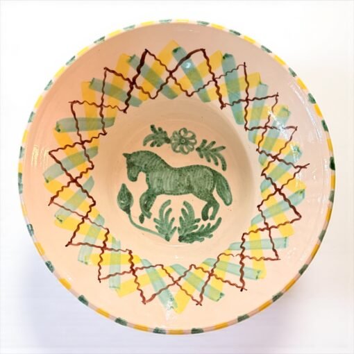 Hand-Painted  Horse Ceramic Wall Bowl