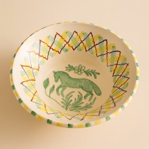 Hand-Painted  Horse Ceramic Wall Bowl - Image 2