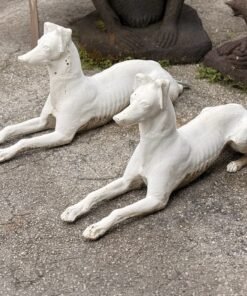 Pair of Life-Size Cast Iron Recumbent Whippets