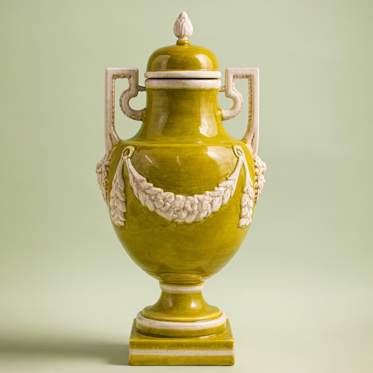 Italian Ceramic Lidded Urn