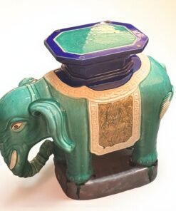 Pair of Glazed Elephant Garden Seats