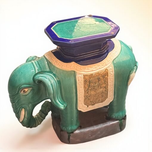 Pair of Glazed Elephant Garden Seats