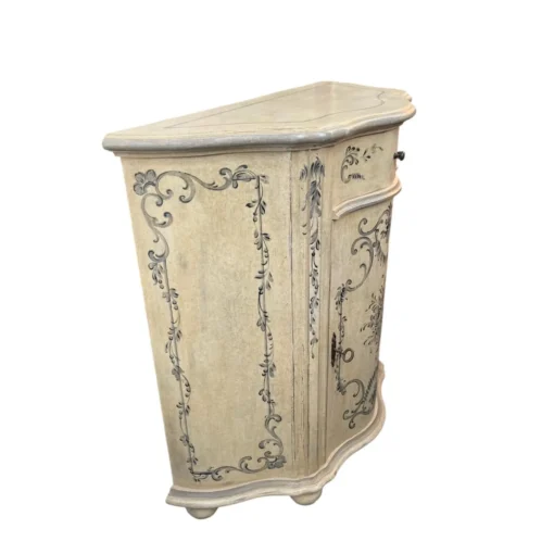 French Provincial Hand-Painted Demilune Cabinet / Console - Image 3