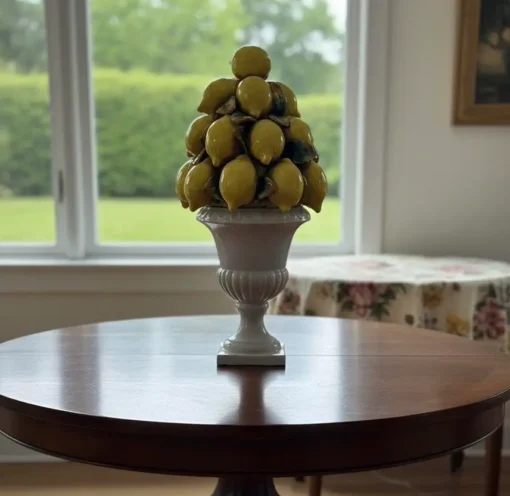 Single Italian Ceramic Lemon Topiary