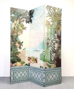 Maitland-Smith Hand-Painted Three-Panel Room Divider Screen
