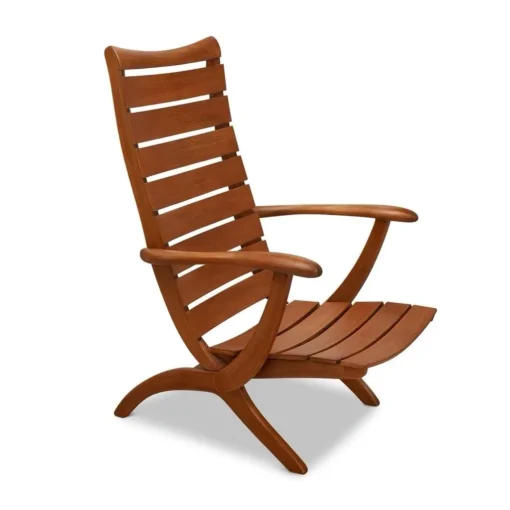 Vintage Mid-Century Modern Triconfort Hardwood Slat Reclining Lounge Chair