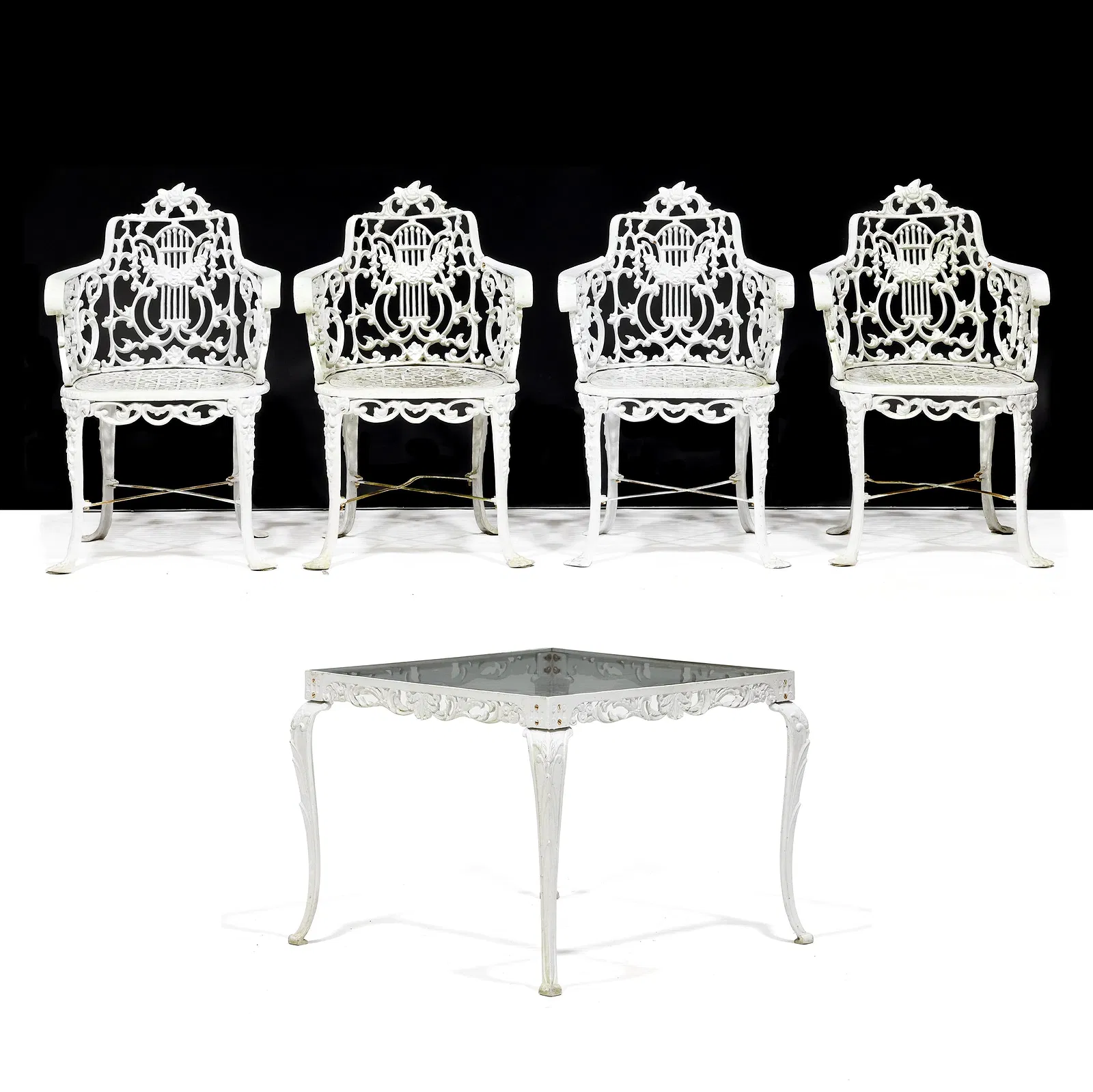 Set of 4 Aluminum Patio Chairs and Table - Image 5