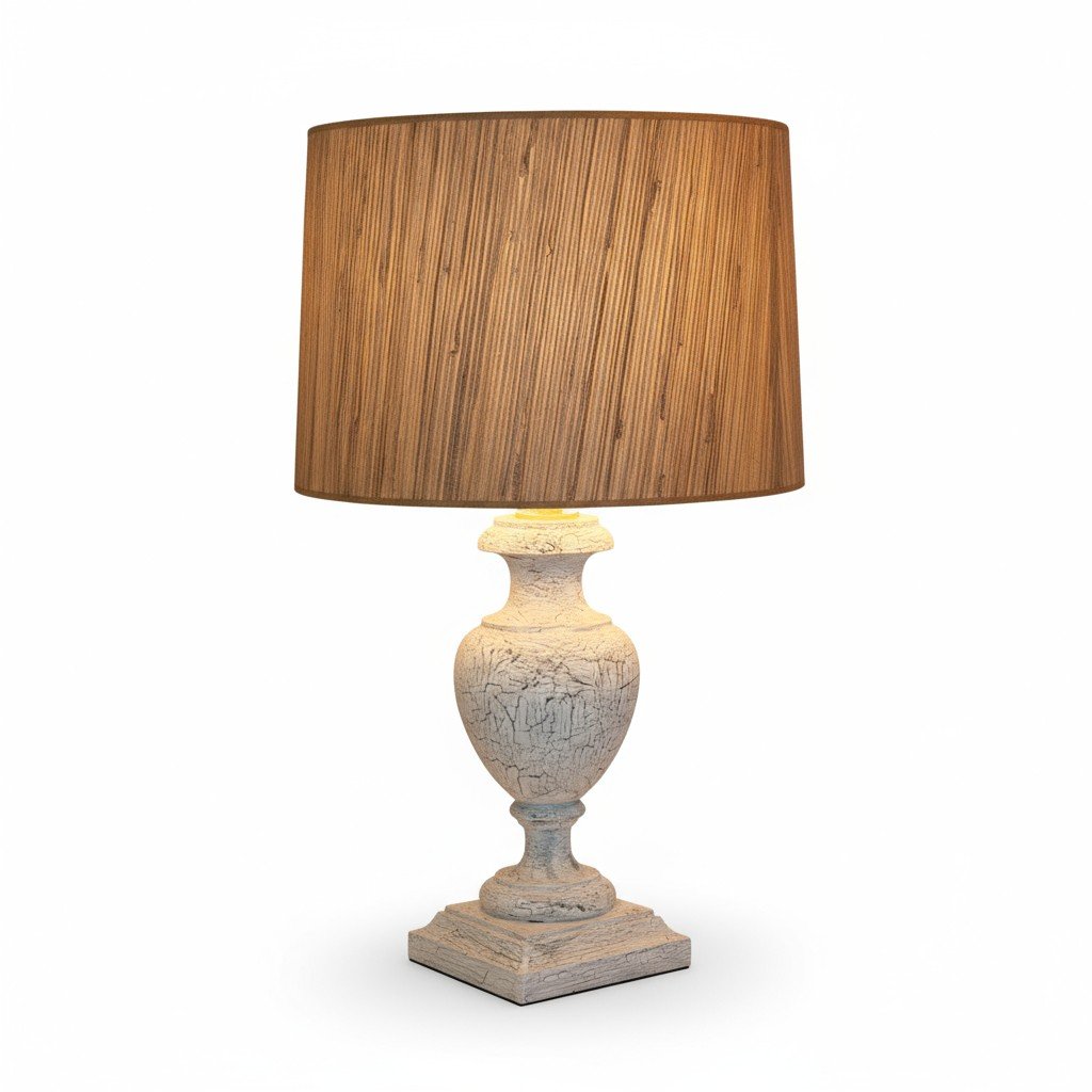 Pair of Textured Urn Table Lamps with Shades - Image 3