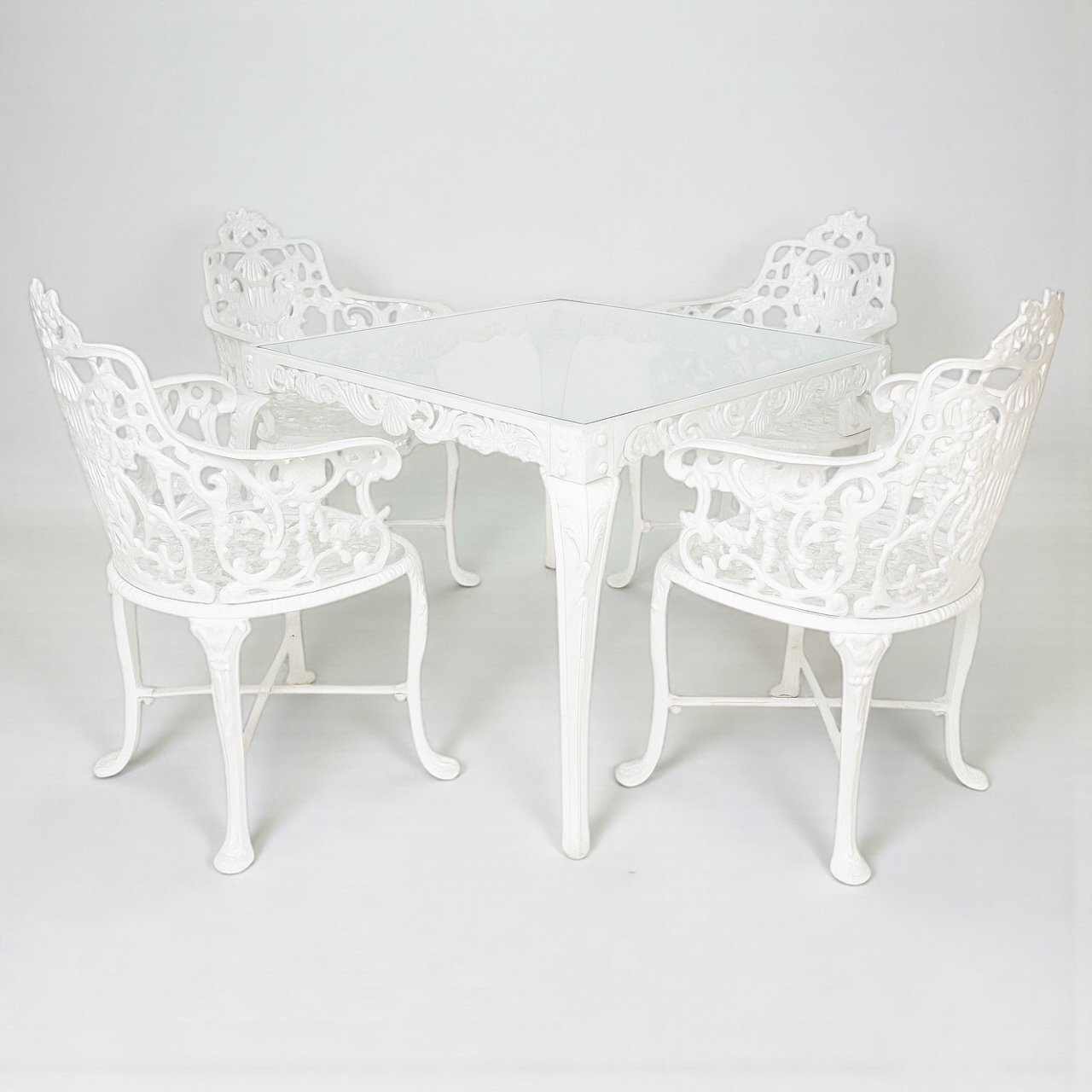 Set of 4 Aluminum Patio Chairs and Table - Image 2