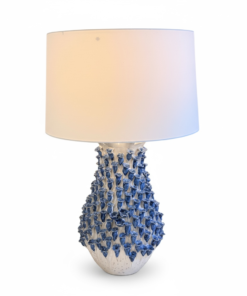 Blue & White Ceramic Flower Burst Table Lamp