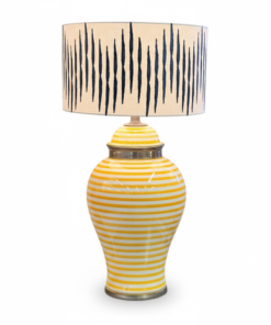 Yellow Striped Ceramic Table Lamp