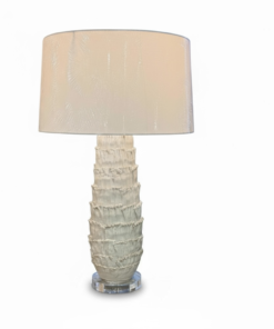 White Layered Ceramic Table Lamp
