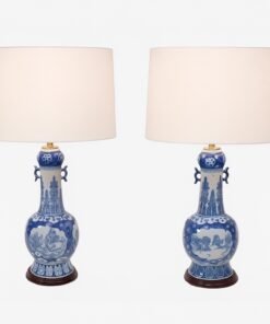Pair of Blue & White Porcelain Table Lamps