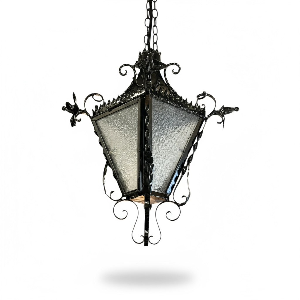 Wrought Iron Hanging Lantern – Star Island Estate - Image 2