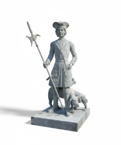 Cast Iron Guard Statue with Hounds