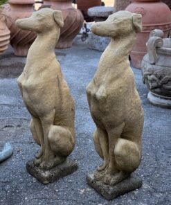 Pair of English Cast Stone Dogs