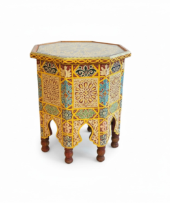 Moroccan Painted Wooden Side Table
