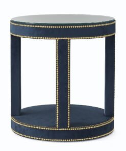 Italian Velvet with Glass Top Side Table