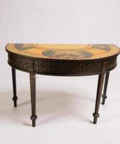 Wooden Demi Lune Hand Painted Console Table