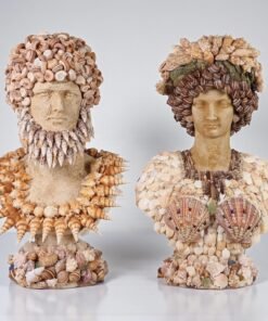 Palm Beach Seashell Encrusted Male & Female Busts