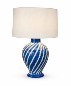Handmade Italian Ceramic Blue and White Table Lamp