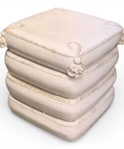 Italian White Ceramic “Pillow” Garden Seat / Side Table