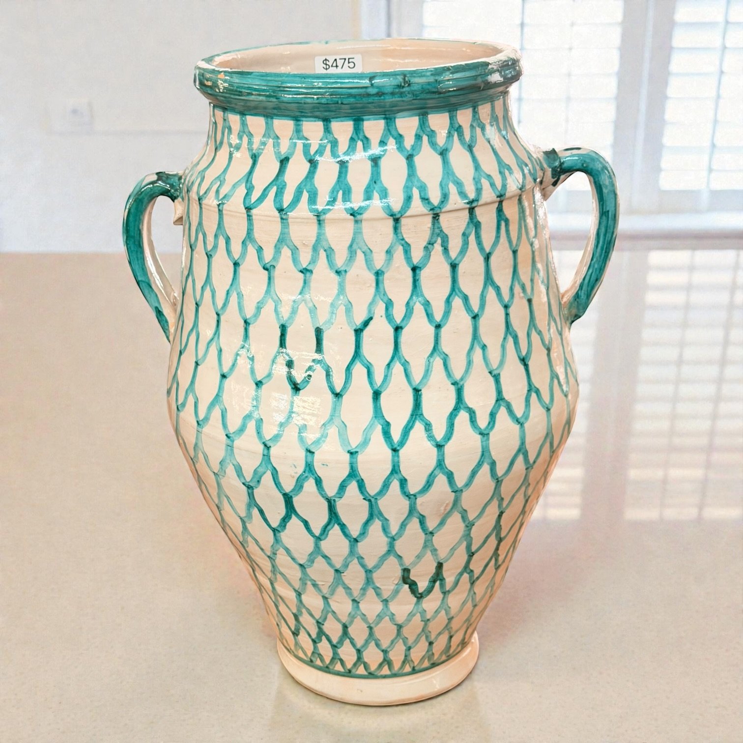 Moroccan Green Glazed Vase - Image 2