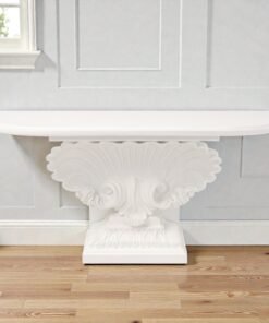 White Lacquer Shell Console Table