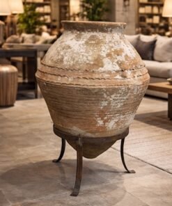 Antique Greek Terracotta Pots on Iron Stands