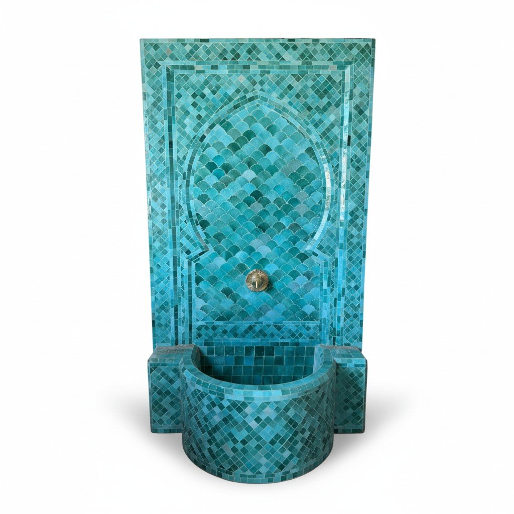 Moroccan Tile Fountain Turquoise