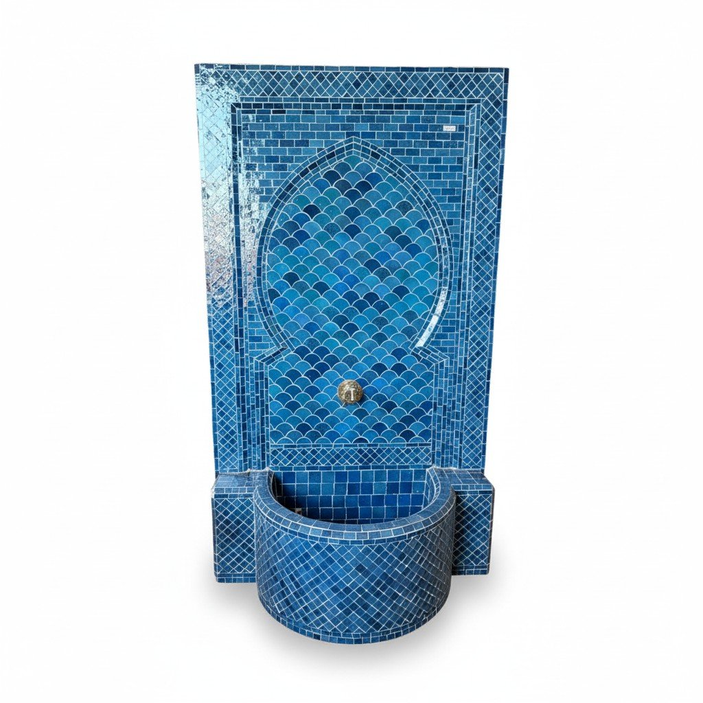Moroccan Tile Fountain Blue - Image 3
