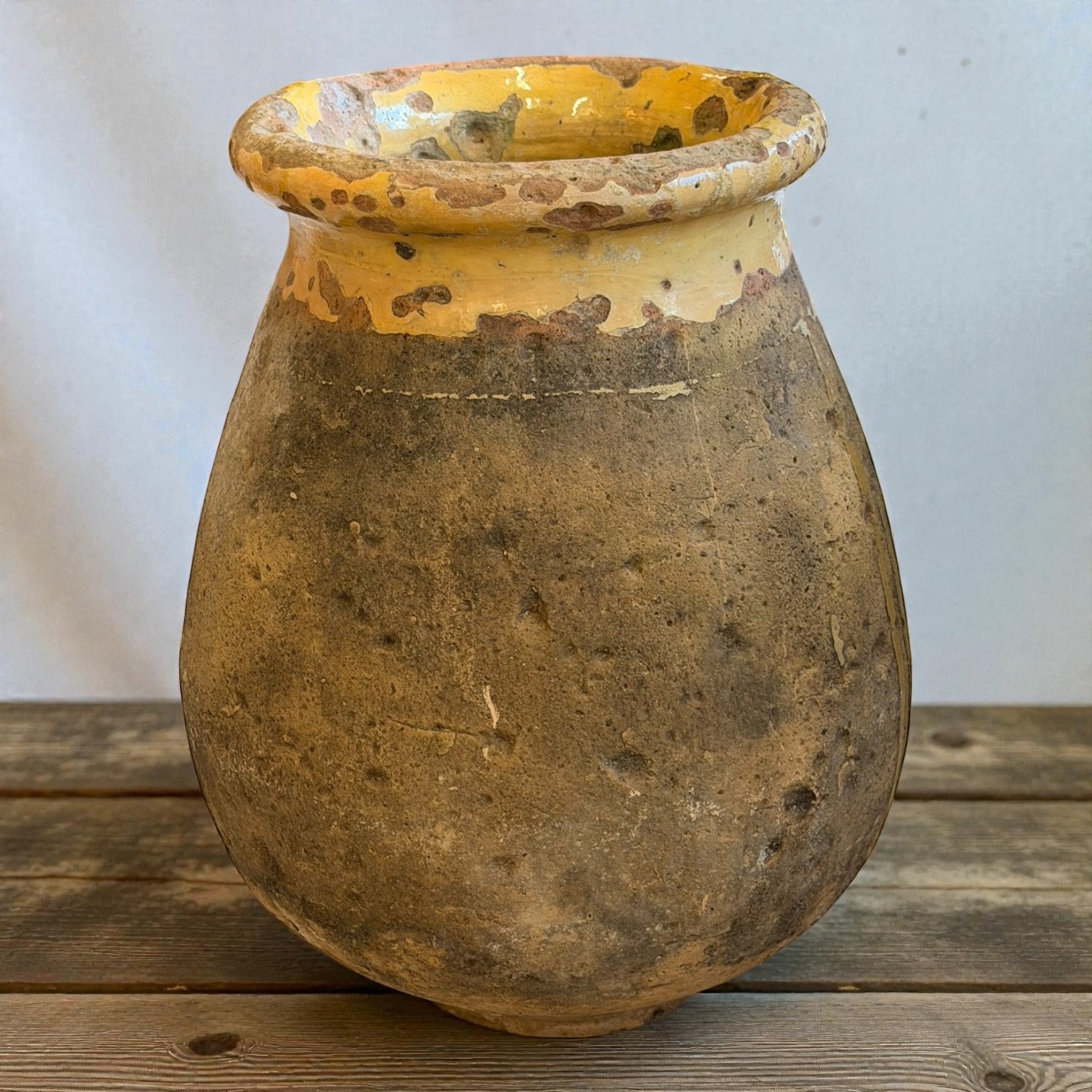 18th Century French Biot Terracotta Olive Jar with Glazed Rim and Patina - Image 4