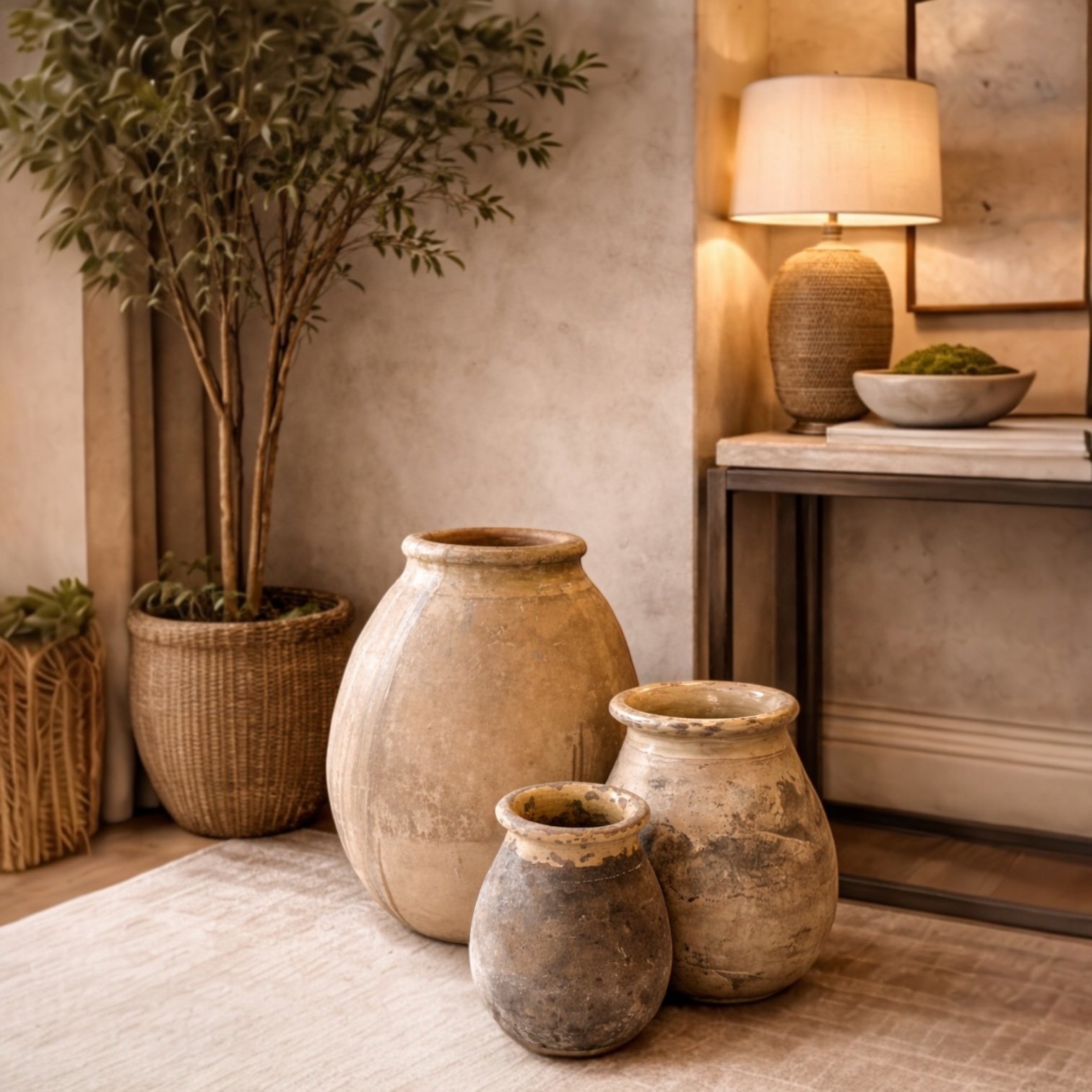 18th Century French Biot Terracotta Olive Jar with Glazed Rim and Patina