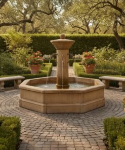 Natural Stone  Octagonal Fountain with Metal Spouts