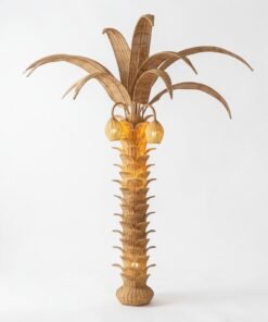 Palm Tree Wall Lamp in Rattan
