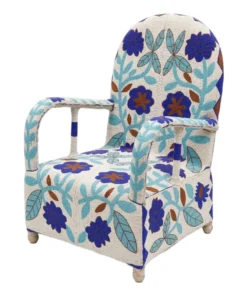 Vintage Hand-Beaded Yoruba Tribal Armchair