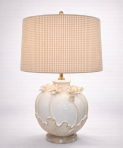 White Floral Ceramic Lamp