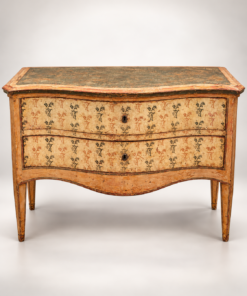 Venetian Style Hand-Painted Serpentine Commode