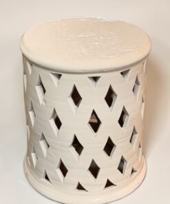 White  Moroccan Ceramic Garden Seat