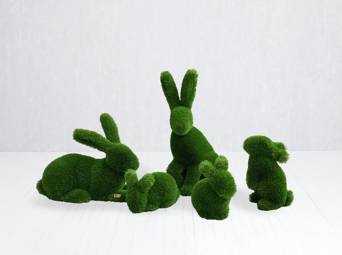 Outdoor Animal Topiary Baby Rabbits