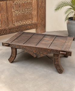 Antique Hand-Carved Wooden Coffee Table