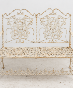 Antique English Wrought Iron Bench