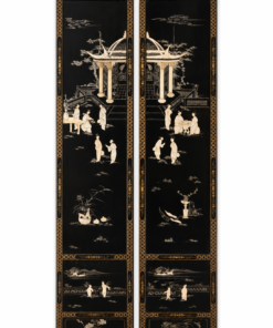 Pair of Ebonized Wooden Panels, Early 20th Century