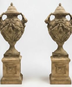 Pair of Sandstone Urns