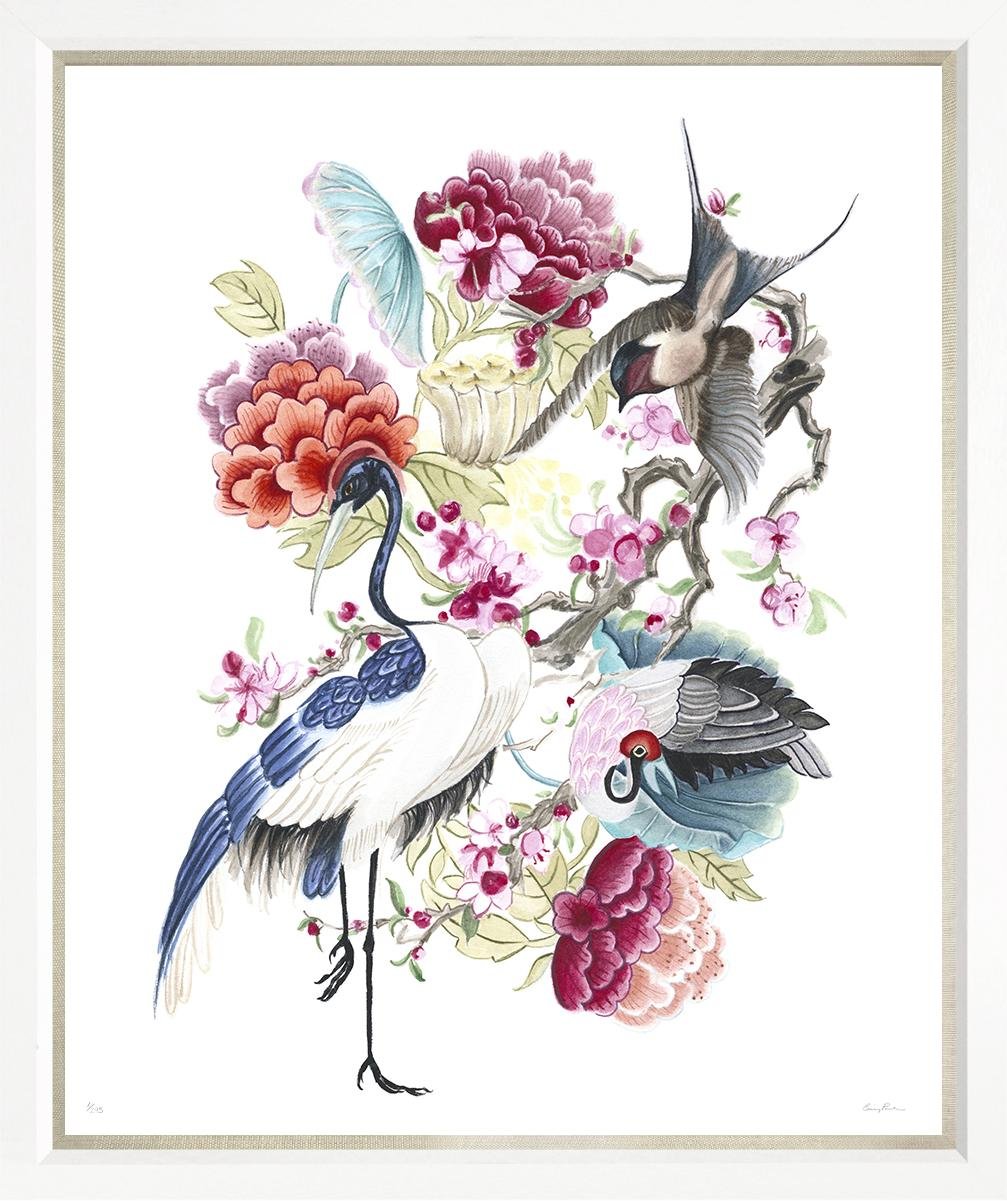 Chinoiserie Bird Painting - Image 2